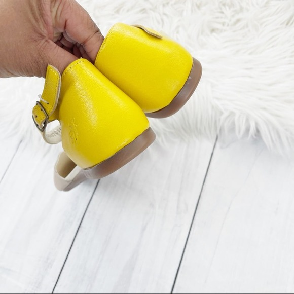 Fly London Concrete & Lemon Mion Ballet Leather Ankle Strap‎ Flat  40 NEW - Picture 4 of 6